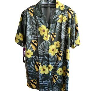 Military Hawaiian Shirt Mens Size XL Grandpa Core Cavalry USA Army
